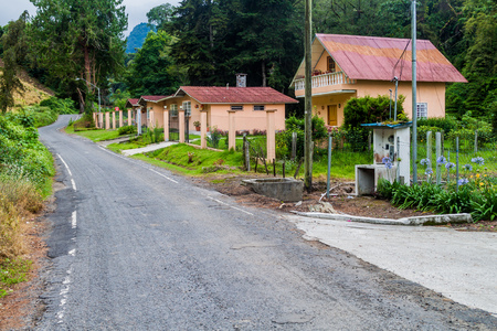 Houses of Bajo Grande village near Baru volcano, Panamaの写真素材