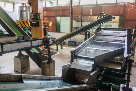 KANDY, SRI LANKA - JULY 18, 2016: Interior of Geragama Tea Factory near Kandy, Sri Lanka.のeditorial素材