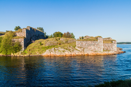 Fortifications at Suomenlinna (Sveaborg), sea fortress near Helsinki, Finlandの写真素材