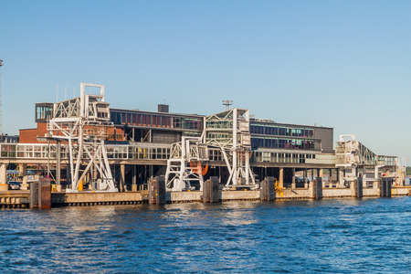 Passenger boarding bridge of the harbor in Helsinki, Finland