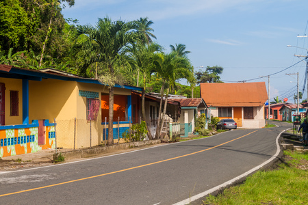 PORTOBELO, PANAMA  - MAY 29, 2016: Road in Portobelo village, Panamaのeditorial素材
