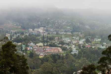 View of Nuwara Eliya town, Sri Lankaの写真素材