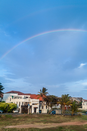 Rainbow over Galle Fort, Sri Lankaの写真素材