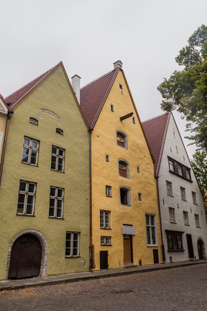 Houses in the Old Town in Tallinn, Estoniaの写真素材