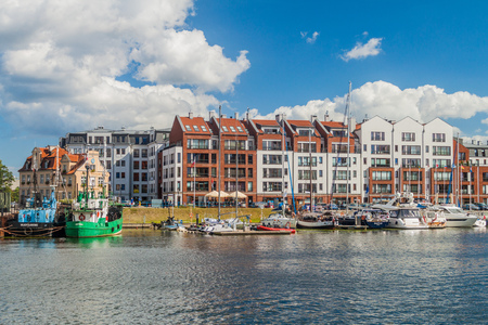 GDANSK, POLAND -  SEPTEMBER 2, 2016: Yachts at a port on Motlawa river in Gdansk, Poland.のeditorial素材