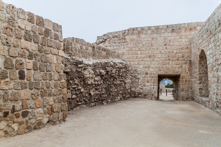 Walls of Bahrain Fort (Qal'at al-Bahrain) in Bahrainのeditorial素材