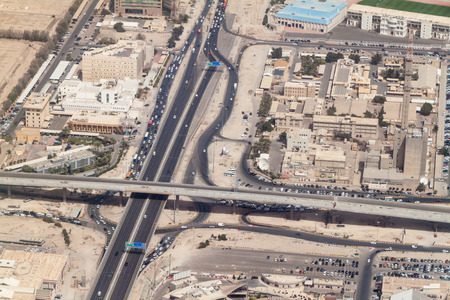 Aerial view of a highway in Kuwait city
