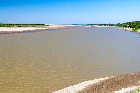 Irrawaddy (Ayeyarwady) river in Bagan, Myanmar