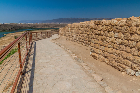 Sumhuram Archaeological Park with ruins of ancient town Khor Rori near Salalah, Oman