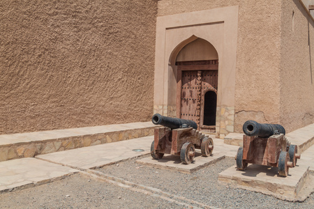 Cannons at Al Ayjah Fort in Sur, Omanのeditorial素材
