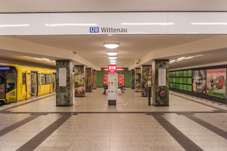 BERLIN, GERMANY - SEPTEMBER 11, 2017: View of Berlin U-Bahn (metro) station Wittenau.のeditorial素材