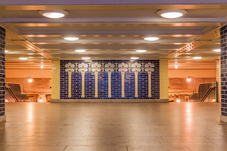 View of Berlin U-Bahn (metro) station Klosterstrasse, Germanyのeditorial素材