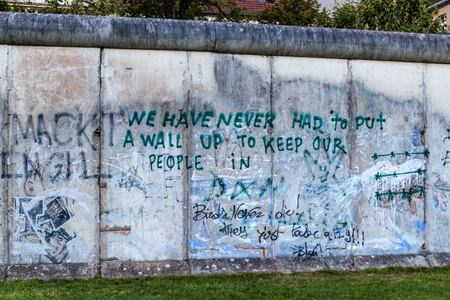 BERLIN, GERMANY - AUGUST 21, 2017: Berlin Wall Memorial (Gedenkstatte Berliner Mauer) in Berlin, Germanyのeditorial素材