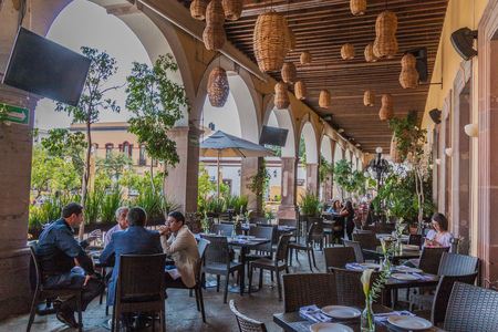 QUERETARO, MEXICO: OCTOBER 3, 2016: Restaurant in the center of Queretaro, Mexicoのeditorial素材