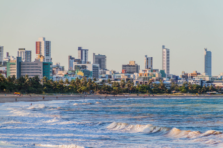JOAO PESSOA, BRAZIL - OCTOBER 13, 2016: View of a beach in Joao Pessoa, Brazilのeditorial素材