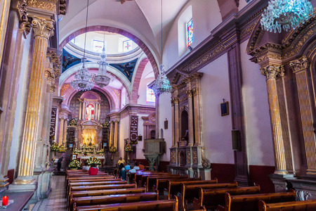 QUERETARO, MEXICO: OCTOBER 3, 2016: Interior of the Church and Convent of Santa Cruz in Queretaro, Mexicoのeditorial素材