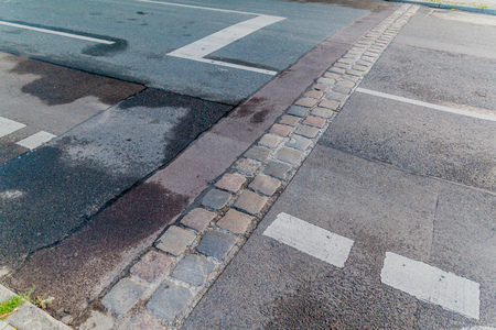 Location of the former Berlin wall at Berlin Wall Memorial (Gedenkstatte Berliner Mauer) in Berlin, Germanyのeditorial素材