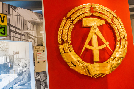 BERLIN, GERMANY - AUGUST 12, 2017: Exhibit of the Everyday life in the GDR museum in Kulturbrauerei, Berlinのeditorial素材