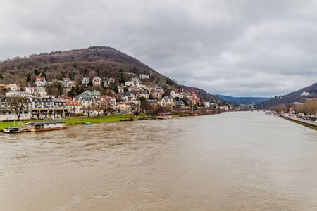 River Neckar river in Heidelberg, Germany