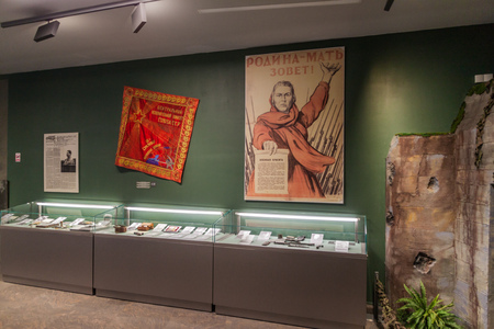 MINSK, BELARUS - JUNE 16, 2017: Exhibits at the Belarusian State Museum of the History of the Great Patriotic War in Minskのeditorial素材