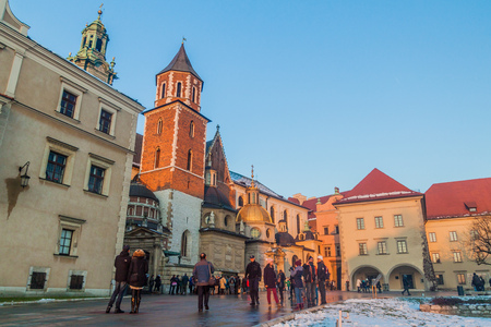 KRAKOW, POLAND - DECEMBER 2, 2017: Wawel Royal Castle in Krakow, Polandのeditorial素材
