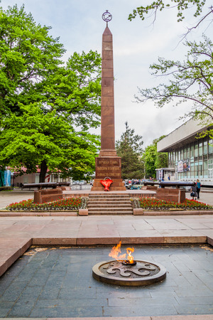 BISHKEK, KYRGYZSTAN - MAY 6, 2017: Memorial For Red Guards in the Oak park in Bishkek, capital of Kyrgyzstan.のeditorial素材