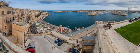 Panorama of the Grand Harbour in Maltaの写真素材