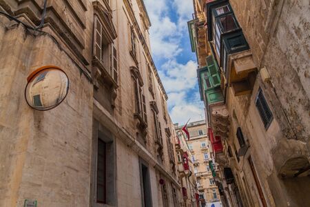 Typical narrow street in Valletta, capital of Malta