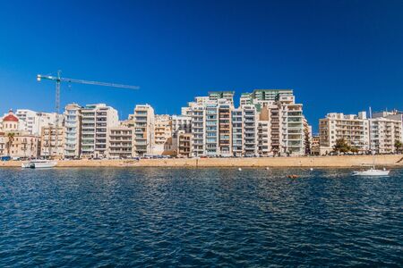 Skyline of Sliema town, Maltaの写真素材
