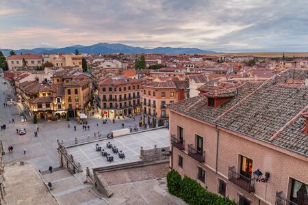 SEGOVIA, SPAIN - OCTOBER 20, 2017: Skyline of the old town of Segovia, Spain