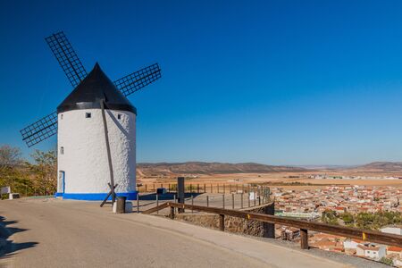 Traditional windmill in Consuegra village, Spainの写真素材