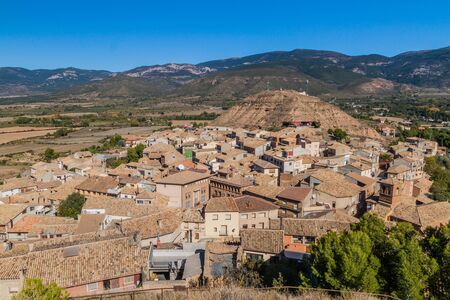 Aerial view of Bolea village, Aragon province, Spainの写真素材