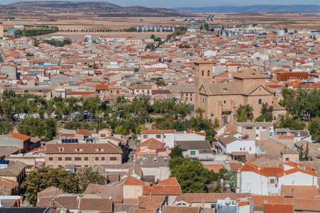 Aerial view of Consuegra village, Spainの写真素材
