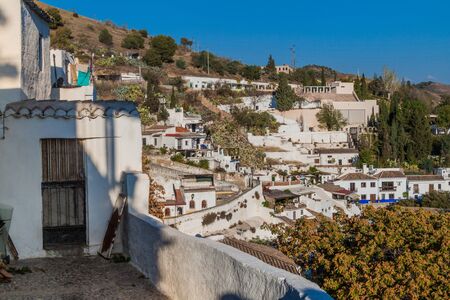 Houses on Sacramonte hill in Granada, Spainの写真素材