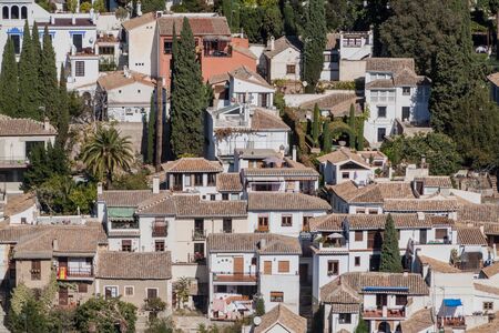Houses of Albaycin neighborhood in Granada, Spainの写真素材