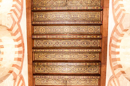 CORDOBA, SPAIN - NOVEMBER 4, 2017: Ceiling detail in MosqueâCathedral (Mezquita-Catedral) of Cordoba, Spainのeditorial素材