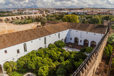 One of the courtyards of Alcazar de los Reyes Cristianos in Cordoba, Spainのeditorial素材
