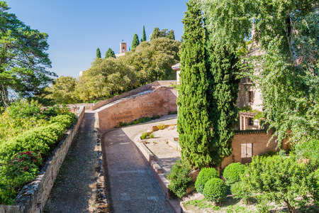Garden at Alhambra in Granada, Spainのeditorial素材