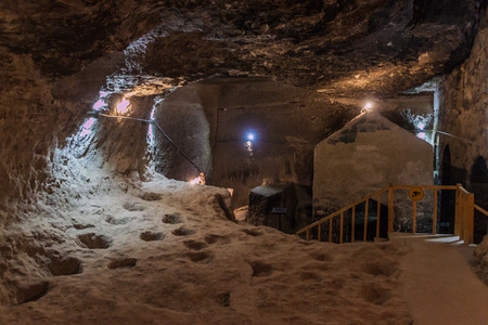 VARDZIA, GEORGIA - JULY 14, 2017: Cave monastery Vardzia carved into a cliff, Georgiaのeditorial素材