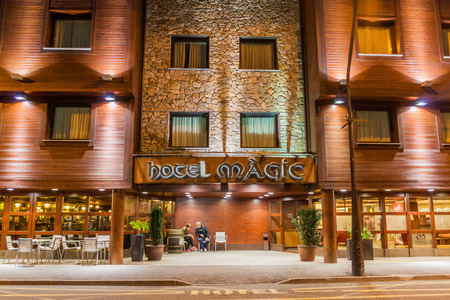 LA MASSANA, ANDORRA - OCTOBER 26, 2017: Hotel Magic in La Massana village.のeditorial素材