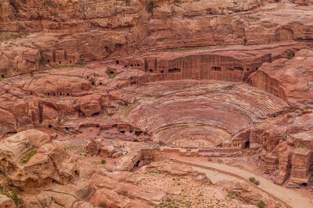 Roman theatre in the ancient city Petra, Jordanの写真素材