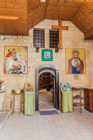 SALT,JORDAN - APRIL 4, 2017: Interior of St George's Church in Salt.の写真素材