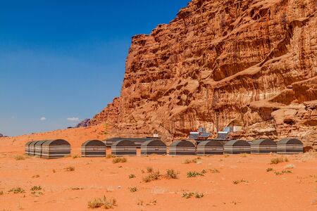 Bedouin camp in Wadi Rum desert, Jordanの写真素材