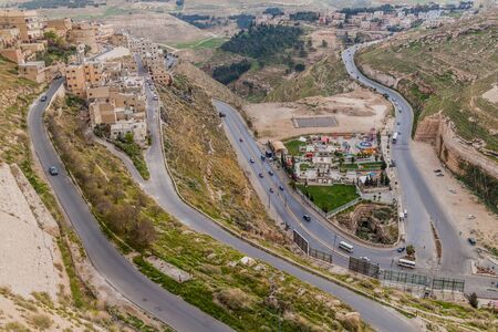 Road of Karak town, Jordanの写真素材