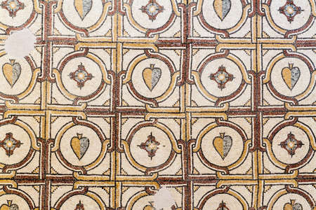 MOUNT NEBO, JORDAN - MARCH 21, 2017: Mosaics in the Moses Memorial church at the Mount Nebo...