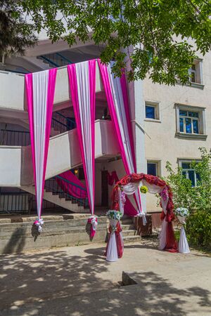 Decorated house in Ashgabat, capital of Turkmenistanの写真素材