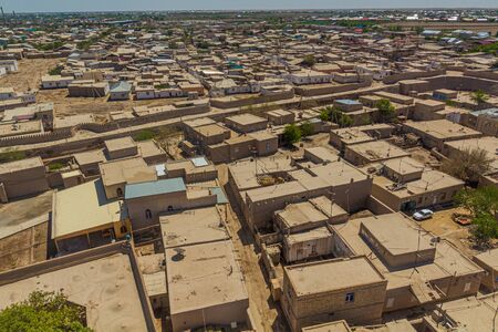 Aerial view of the old town of Khiva, Uzbekistanの写真素材
