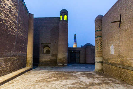 Narrow alleys in the old town of Khiva, Uzbekistanのeditorial素材