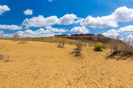 Ayaz Qala fortress in Kyzylkum desert, Uzbekistanのeditorial素材