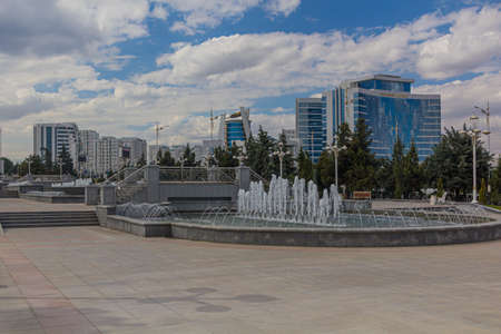 Fountains at Altyn Asyr Park in Ashgabat, capital of Turkmenistanのeditorial素材